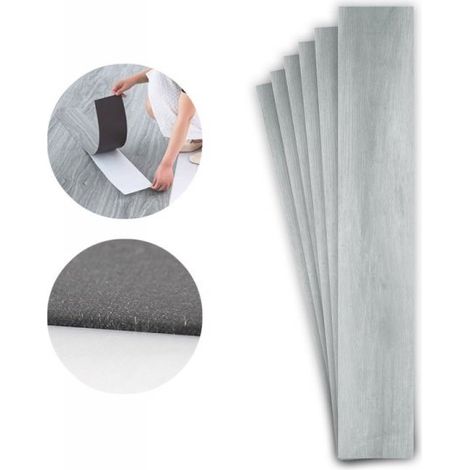 6 Piastrelle Adesive Pavimento in PVC Adesivo 914X152mm Effetto Legno Parquet (1/3)
