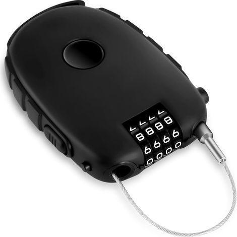 Antivol Velo, Cadenas de Velos 130 cm Antivols à Combinaison à 4 Chiffres, Antivol Casque Moto Antirouille, pour Bagages, Casques, Valises, Vélo et Snowboard (1/5)