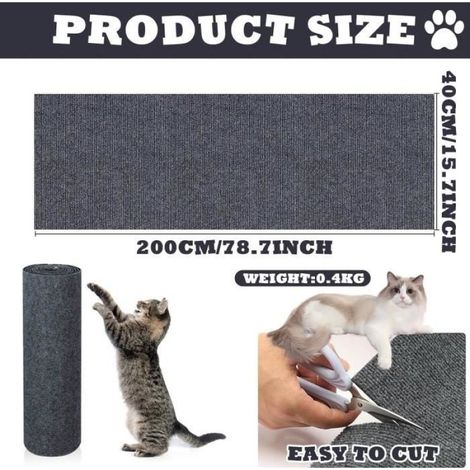 Tapis griffoir pour Chat,Protection Canape Chat Anti Griffe,Griffoir Chat Canapé DIY Trimmable Chats Grattoir 40 200CM (1/4)