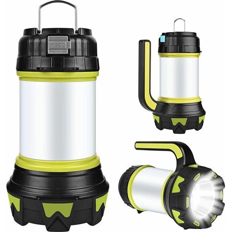 Green Mobility-Lampe de camping LED, lanterne de camping rechargeable par USB à intensité variable IP68 étanche multifonction lampe de poche de camping portable à aimant suspendu pour campingcar, sous (1/5)