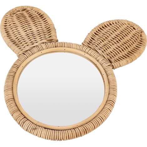 Miroir suspendu haute définition en rotin, miroir décoratif mural pour salle de bain ou hôtel. (1/5)