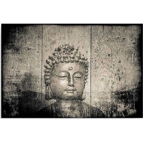 Tableau bois bouddha - 80 x 60 cm (1/5)