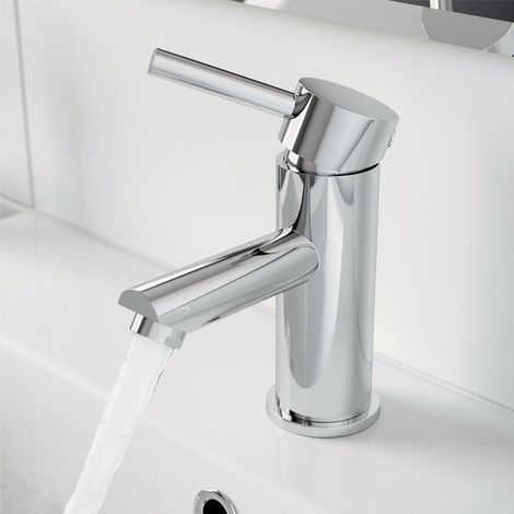 Modern Bathroom Cloakroom Basin Mono Mixer Tap Brass Single Lever Round Chrome (1/5)