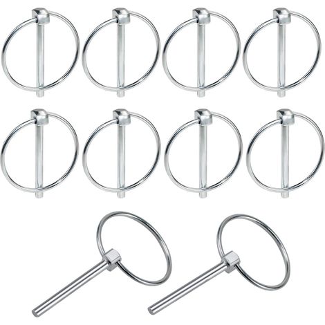 Pin Clip 10PCS Agricultural Clip Pins 4.5mm Trailer Pins Assortment Kit for Car Fastener Trailer Tractor Mower Farm (1/5)