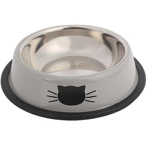 Gamelle épaisse antidérapante pour chats et chiens, en acier inoxydable, couleur aléatoire (1/5)