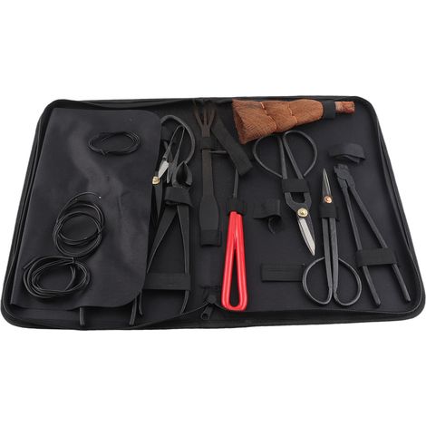 Ensemble d'outils pour bonsaï : sécateur en acier au carbone, cisailles d'élagage, râteau, kit d'outillage, matériel de jardinage (1/5)