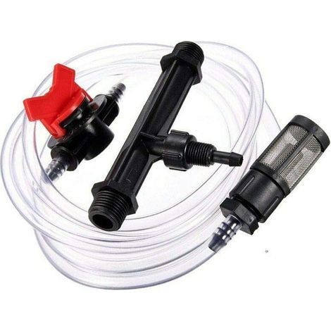 Injecteur d'Engrais Venturi 3/4 Pouce – Appareil avec Filtre, Débit Réglable 9-92 L/h, Kit de Tube pour Irrigation (1/4)