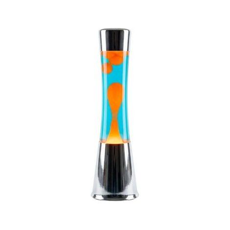 Lampada Lava Tower LED 29x12x22 cm Cromo Blu e Arancione FISURA