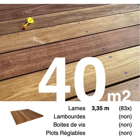 Planches de terrasse bois exotique CUMARU pour 40 m² • Longueur 3,35 m • Livraison gratuite