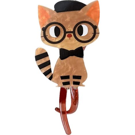 1 accessoire pour cheveux élégant en forme de chat, barrette pratique en acrylique, pince à cheveux tendance, convient aux cheveux fins, multicolore (1/5)