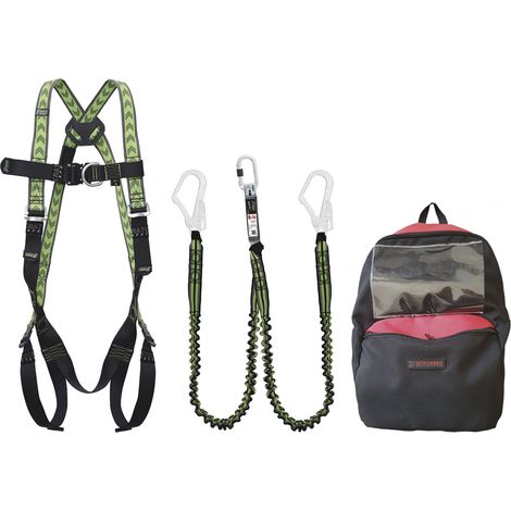 Kratos Absturzsicherung Set inklusive Auffanggurt, Bandfalldämpfer und Rucksack Gerüstbauer, 1,5 m (1/5)