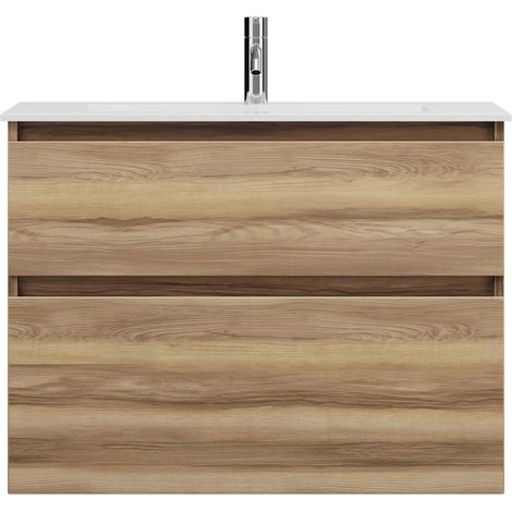 burgbad Lin20 Lavabo bajo para lavabo blanco brillante con mueble