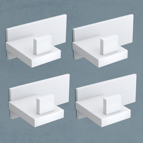 doporro Set 4 Ganci Adesivi da Parete in Acciaio Inox, Senza Forare, Antiruggine e Autoadesivi, Perfetti per Bagno, Cucina o Camera da Letto, Bianco Opaco (1/5)