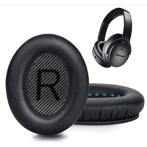 Coussinets de rechange pour casque professionnel, housse en mousse souple pour casque supra-auriculaire Bose Quietcomfort Series (noir) (1/5)