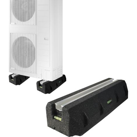 BASE ANTIVIBRANTE A PAVIMENTO PER UNITÀ ESTERNE DI CONDIZIONAMENTO IN ALLUMINIO E GOMMA MODELLO KHUM - DIMENSIONI MM: 250X160X90  PORTATA 300 KG PER KIT  - VEC