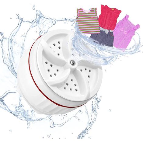 Machine à laver portable ING, rechargeable par USB, nettoyeur à ultrasons, convient aux bacs à linge, éviers et lavabos.-AquaForge (1/5)
