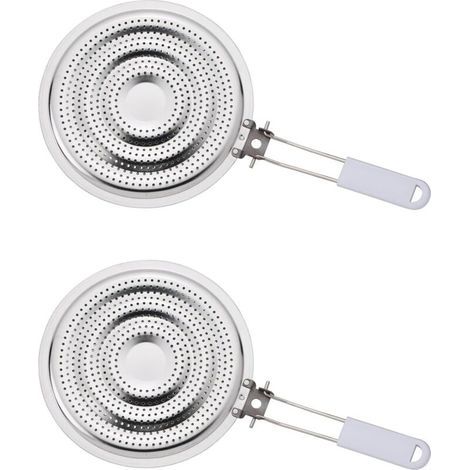 Réducteur de diffuseur de chaleur de cuisine. pare-flamme avec poignée amovible. acier inoxydable. lot de 2 (1/5)