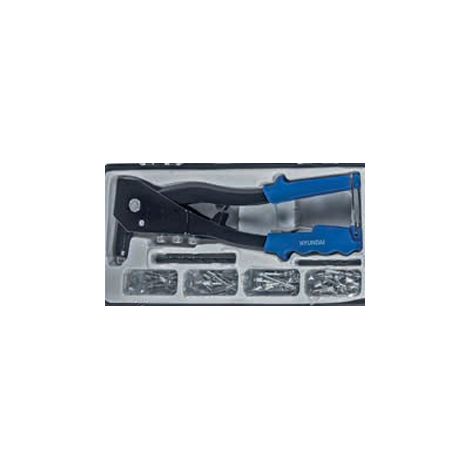 HYUNDAI 59138 RIVETTATRICE CON SET RIVETTI CONTENUTO - Pinza rivettatrice- Ugelli per pinza 4 pz da 2.4-3.2-4-4,8 mm- Rivet