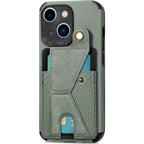Étui d'écran en verre trempé résistant aux chocs Exo-d pour iPhone 14, doté d'un support magnétique et d'une protection RFID, d'un design fin de type portefeuille et adapté à une utilisation quotidien (1/2)