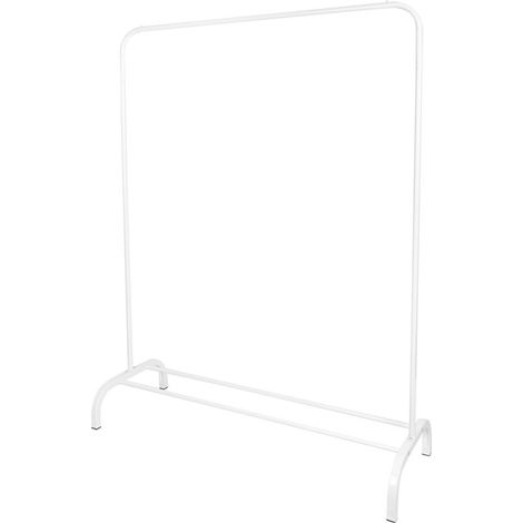 Porte-manteau en métal, porte-manteau multifonctionnel, tringle à vêtements robuste avec cintre inférieur pour manteau, jupe, chemise, pull, blanc, 40x110x150cm (1/5)