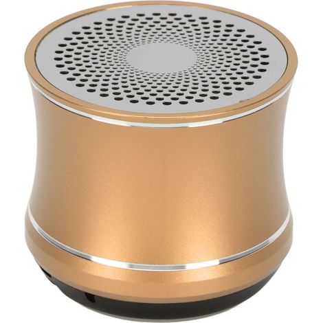 Mini enceinte Bluetooth étanche IP67, connexion automatique, portable et sans fil avec radiateur de basses pour salle de bain, vélo ou voiture (couleur or). (1/5)