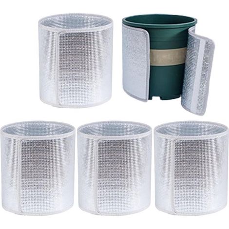 Frostschutzabdeckung für Blumentöpfe Gartenisolierfolie Pflanzenschutz Doppellagig 5 Stück Silber (1/5)