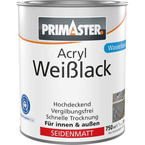 Primaster Acryl Weißlack seidenmatt 750 ml (1/2)