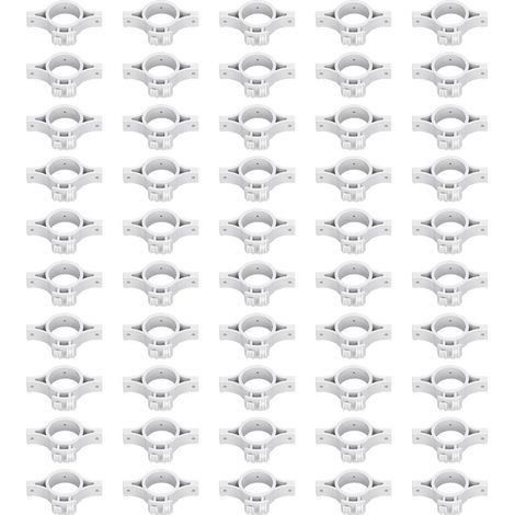 Lot de 50 isolateurs pour clôture électrique, résistance haute tension 15kV, trou 3.2cm, matière ABS durable, gris (1/5)