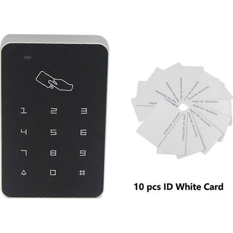 Système de contrôle d'accès avec clavier numérique 125 kHz, lecteur de cartes pour ouvre-porte de serrure électrique, 1000 utilisateurs, 10 cartes d'identification AC. (1/5)