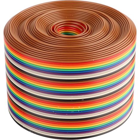 Câble plat arc-en-ciel 40 broches, pas de 1,27 mm, largeur 5,08 cm, longueur 2 mètres (1/5)