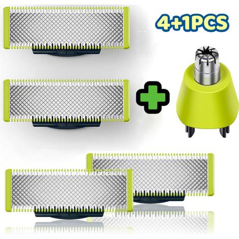 Pour Philips  -lames de rechange avec tête de rechange pour tondeuse à poils du nez, paquet de 4 + 1