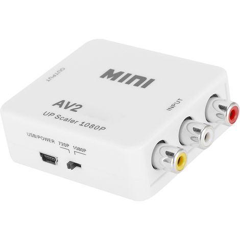 Convertisseur Audio Vidéo RCA vers HDMI 1080p - Adaptateur Blanc pour TV