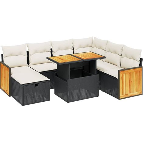 Maison Exclusive - Set de sofás de jardín 8 piezas y cojines ratá (1/4)