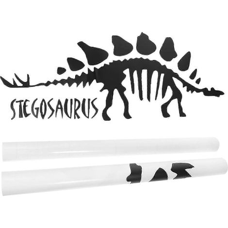 Feuille décorative murale dinosaure, autocollant mural en PVC noir à décoller et à coller pour chambre d'enfant, 1 feuille (1/5)