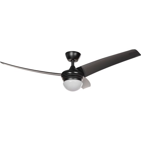Ventilador de techo de metal negro 36 cm luz mando distancia 6 velocidades 3 temperaturas Jiboa