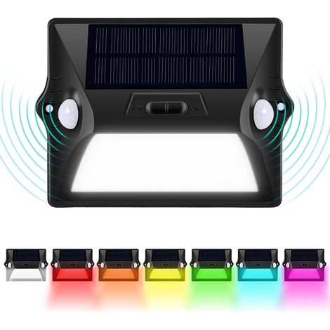 Applique murale de sécurité extérieure colorée avec double détecteur de mouvement PIR et 12 LED solaires (1/5)