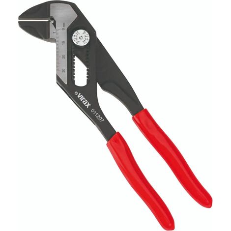 Virax – Pince étau 180mm – Mors lisses pour serrage maximal – Réglage rapide par bouton pression – Pour plomberie et mécanique