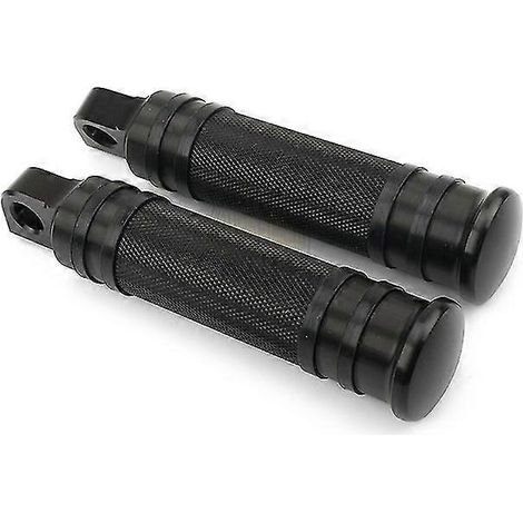 Motorrad-Rändelfußrasten CNC-gefräst, hinten und vorne, für Harley Touring Road King, Sportster 883 XL, Softail, Dyna Universal – Schwarz (1/5)