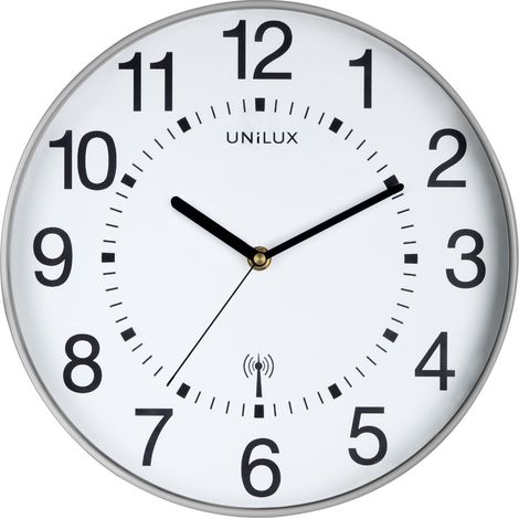 Unilux Orologio da parete radio Maxi Wave, 37,5 cm, grigio argento (1/5)
