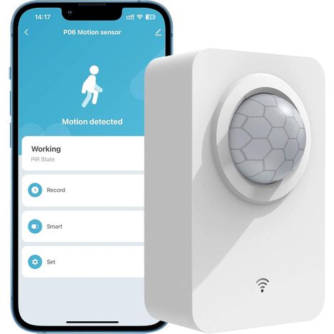 Détecteur de Mouvement WiFi Intelligent avec Support Amovible - Sans Fil avec Batterie et Câble USB-C - Double Alimentation Compatible (1/5)