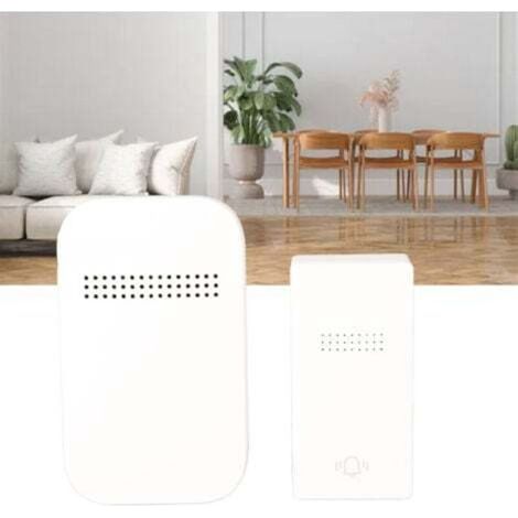 Sonnette de porte autonome avec récepteur Sonnerie automatique Bouton poussoir Sonnette de porte sans fil-- (1/4)