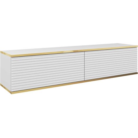 AX LIVING TV Hängeschrank Orkis MDF 135 cm Modern Funktional Weiß