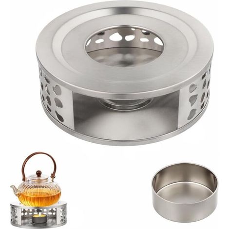 Chauffe-Théière, café et Lait, également utilisable commechauffe Tasse et Chauffe-Bougie,Spécialement conçu pour Maintenir au Chaud Les Boissons Chaudes, fabriqué en Acier Inoxydable (Couleur Argent) (1/5)