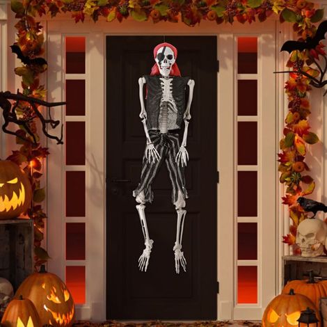 Squelette d'Halloween - WILITTO - Aspect Réaliste - Style Pirate - Plastique - 165cm (1/5)