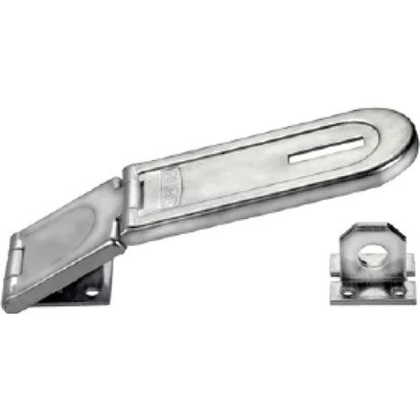Masidef, DY2204521, Chiusura portalucchetto con aletta serratura, fori vite coperti, zincato, cromato 150x39mm