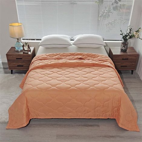 Couette Été - 100 x 150 cm - Coton 98 % Spandex 2 % - Ventilation - Orange - 1 Pièce (1/5)
