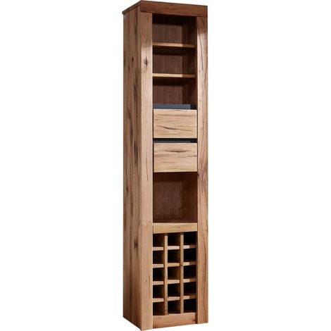 porta bottiglie in legno di Quercia Selvatica/ Cerro 42x35x191 quercia naturale oliato MONTREUX 125