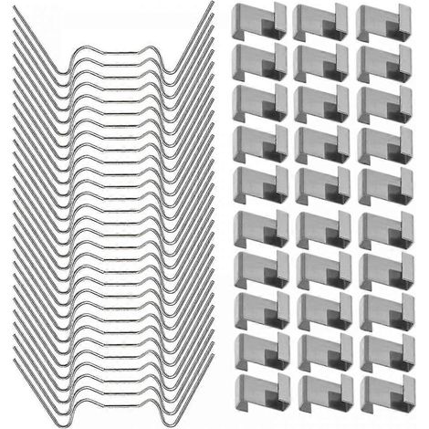 100 pinces de serre compatibles avec le verre, pinces de fixation pour fenêtres de serre en acier inoxydable - Cadeau spécial (FMY) (1/5)