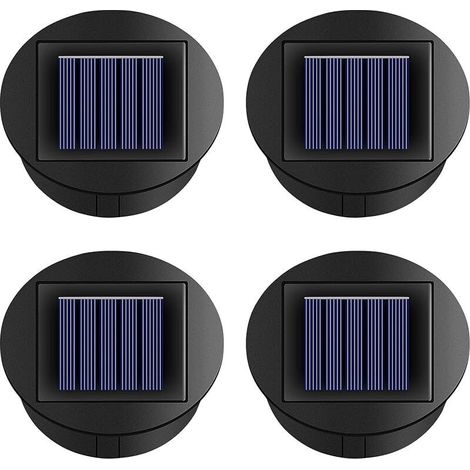 4 Pièces Lampes Solaires de Rechange, Panneau Solaire Lanterne Couvercle de Rechange,8cm Panneau Solaire Lanterne Couvercle de Rechange avec Ampoule LED pour Lanternes Solaires, Jardin Décoration (1/5)