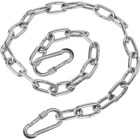 Chaine Acier Inoxydable 304 Deux mousquetons Inclus Maillons Soudés pour Chaine Chien Hamac Clôture de Levage Antivol de Pluie nichoir Panier Suspendu Pot de Fleurs 100cm (1/5)